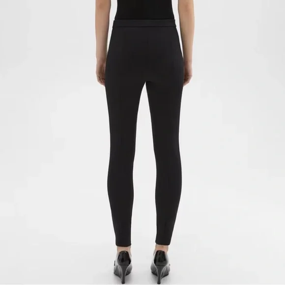 THEORY Skinny Pant in Compact Knit Jersey Black- Size 4